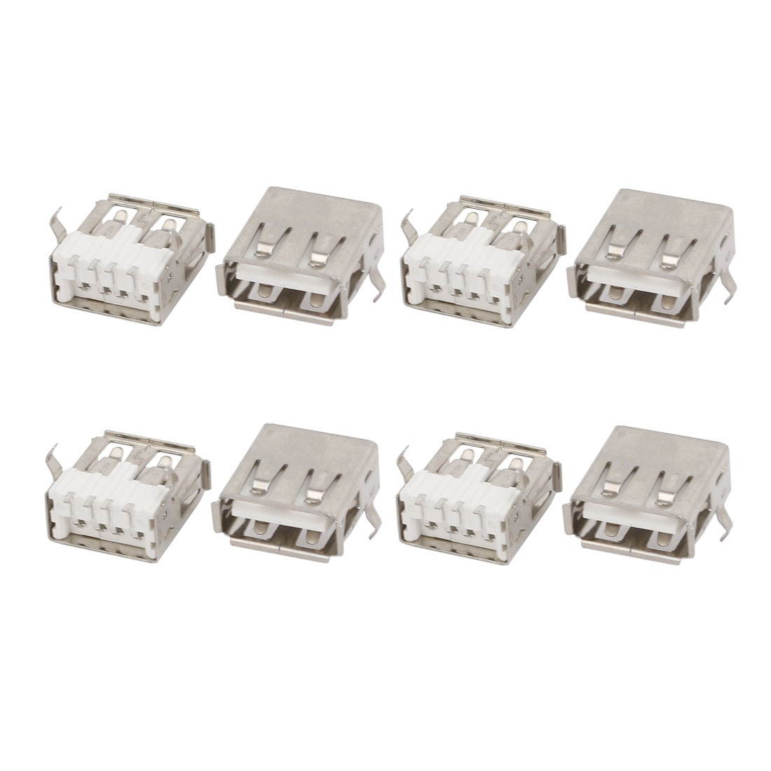 8 Pcs USB Female Straight PCB Mount Jack Connector for Laptop Computer