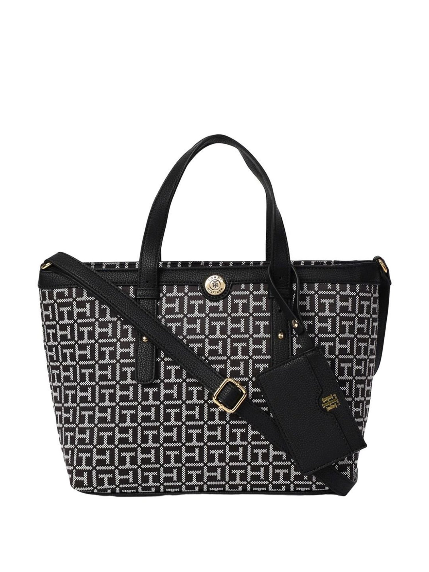 TOMMY HILFIGER Black WILDER II Logo Bowler Bag