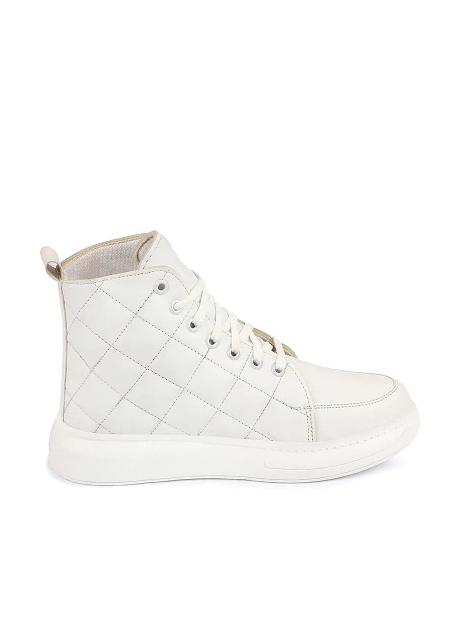 Fausto Women's White Ankle High Sneakers