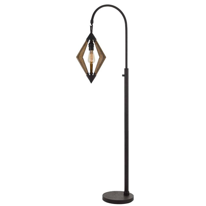 67" Metal/Pine Valence Wood Down Bridge Floor Lamp (Includes Light Bulb) Black - Cal Lighting