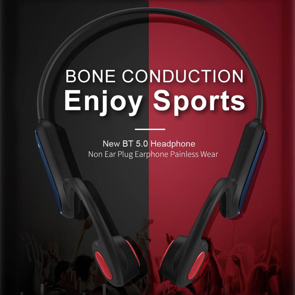 A9 Bone Conduction Headphones Painless Wireless Bluetooth 5.0 Earphone Outdoor Sports Headset IP56 Waterproof Hands-free with Microphone
