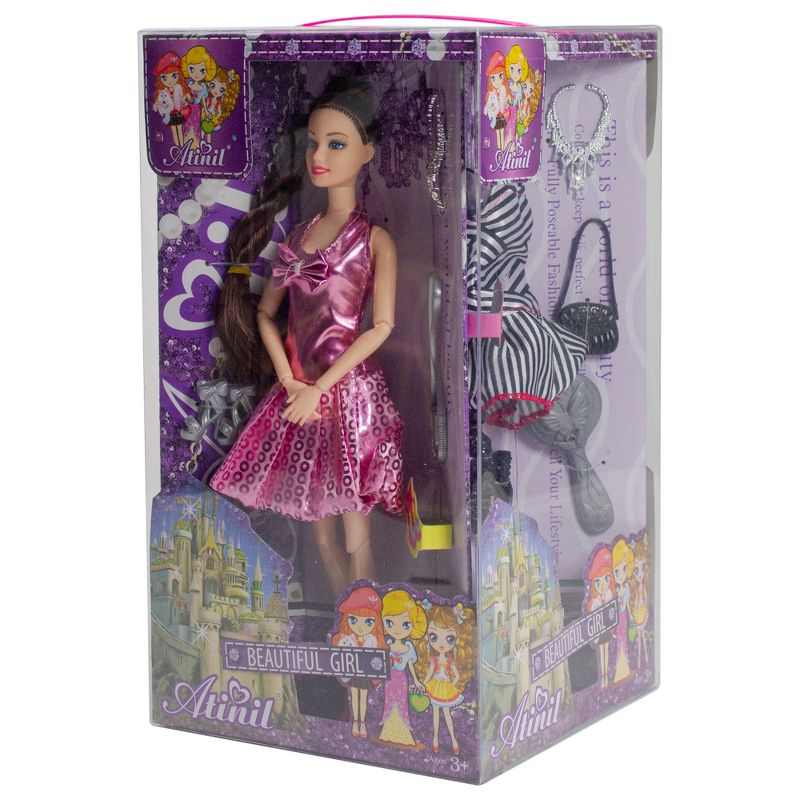 Northlight Set of 2 Play Dress Up Diva Fashion Girls with Multiple Accessories 11"