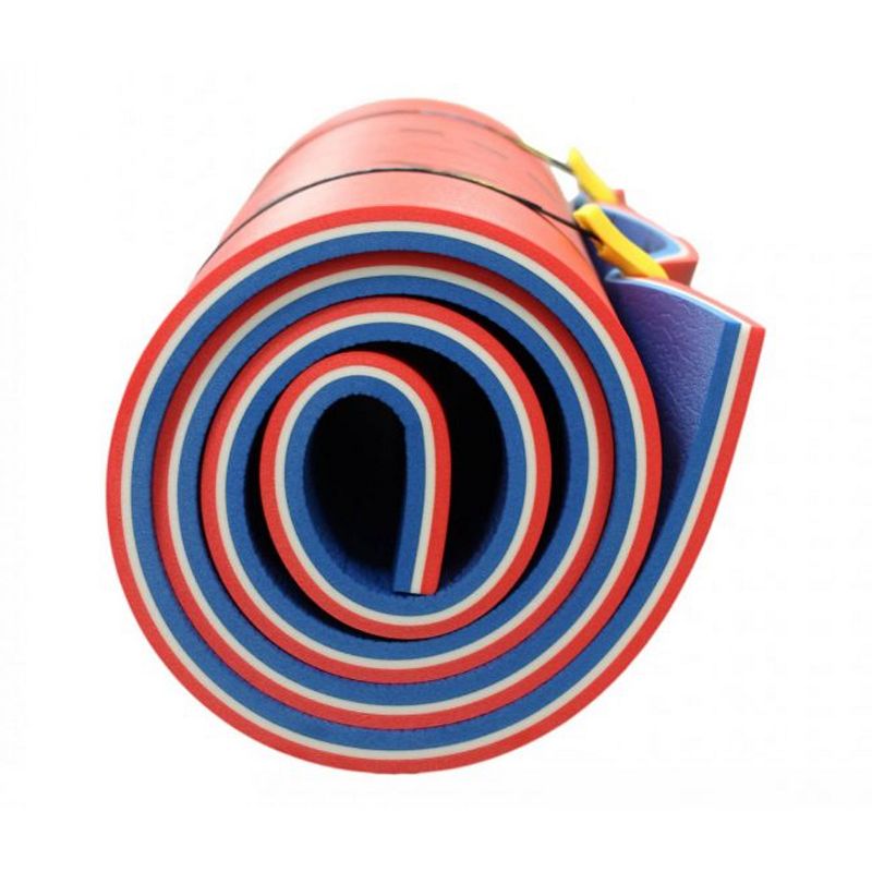 Aqua Lily Pad USA16 All American 16 Foot Water Playground Floating Foam Island Mat with Storage Straps and Pad Protectors, Red, White and Blue