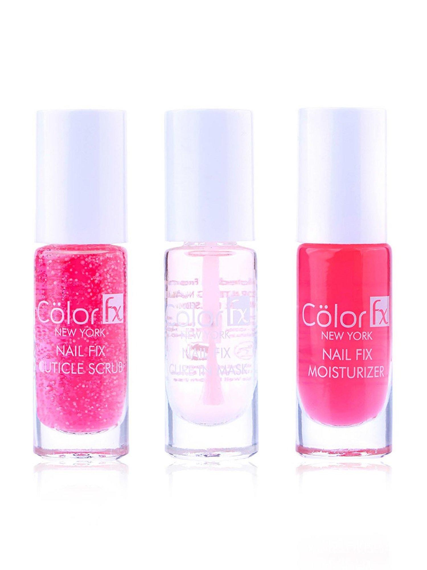 Color Fx Nail Fix Cure-In Mask, Moisturizer, Nail Enamel Remover & Nail Buffer Combo, Pack of 4