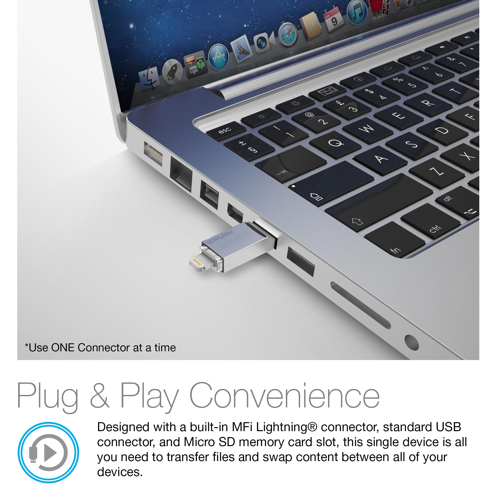 Naztech 14208  Xtra Drive Mini MFi Lightning - Silver