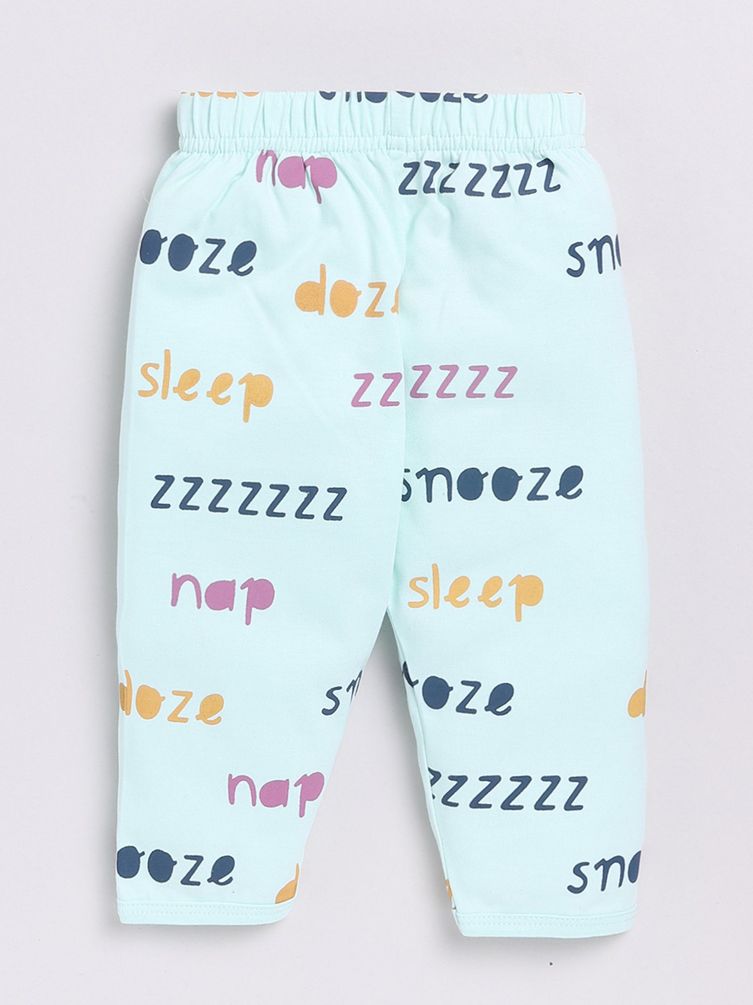 Clt.s Unisex Mint Green Printed Full Sleeves T-Shirt With Pyjamas