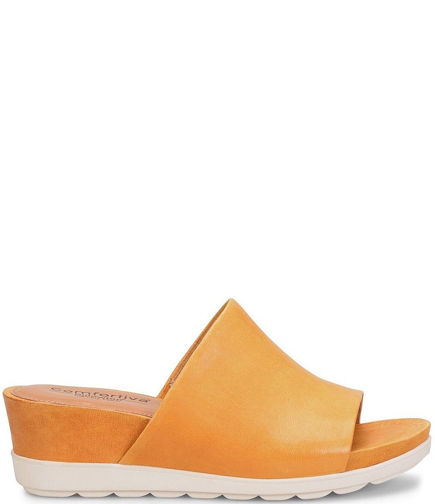 Comfortiva Pax Leather Wrapped Wedge Slides