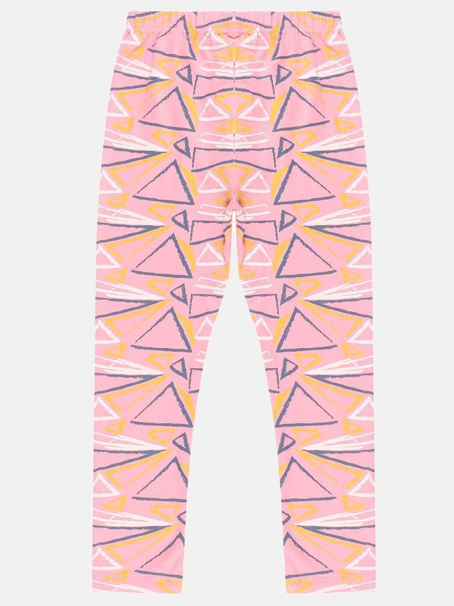 Kiddopanti Girls Baby Pink & Blue Printed Leggings