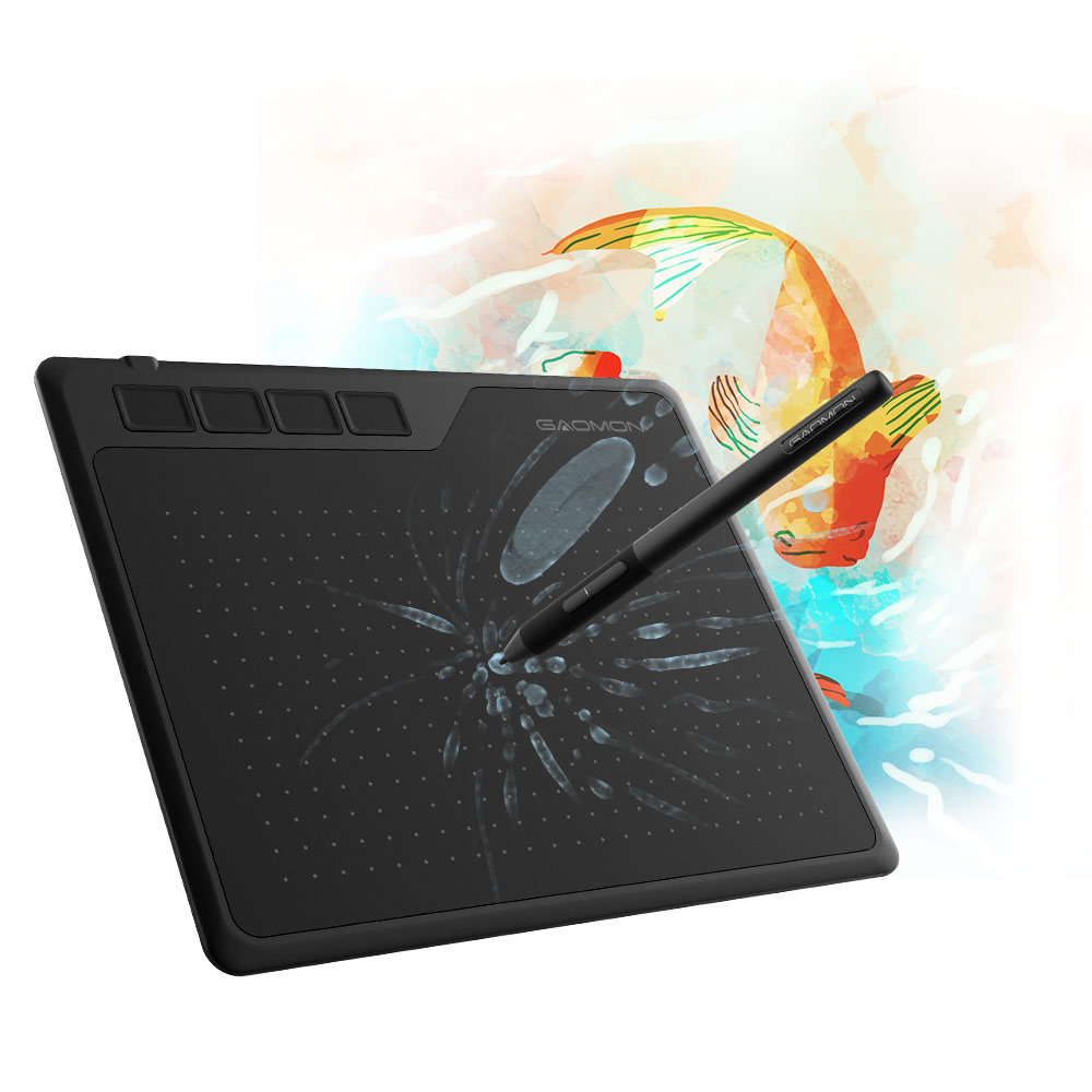 GAOMON S620 6.5 x 4 Inches Graphics Tablet with 8192 Pressure 4 Express Keys and Battery-Free Pen for Digital Drawing & OSU on Mac Win Android Device