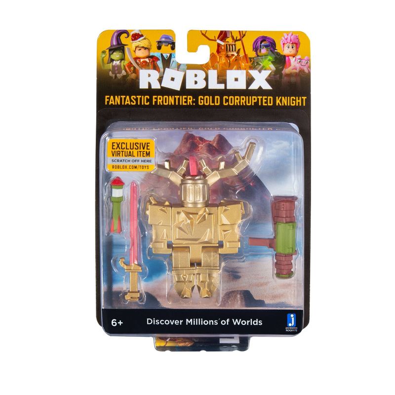 Roblox Celebrity Collection - Fantastic Frontier: Gold Corrupted Knight Figure Pack (Includes Exclusive Virtual Item)