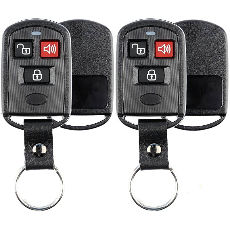Keyless Entry Remote Key Fob Case Shell Button Pad Cover Leather Strap For Hyundai Kia Pack of 2