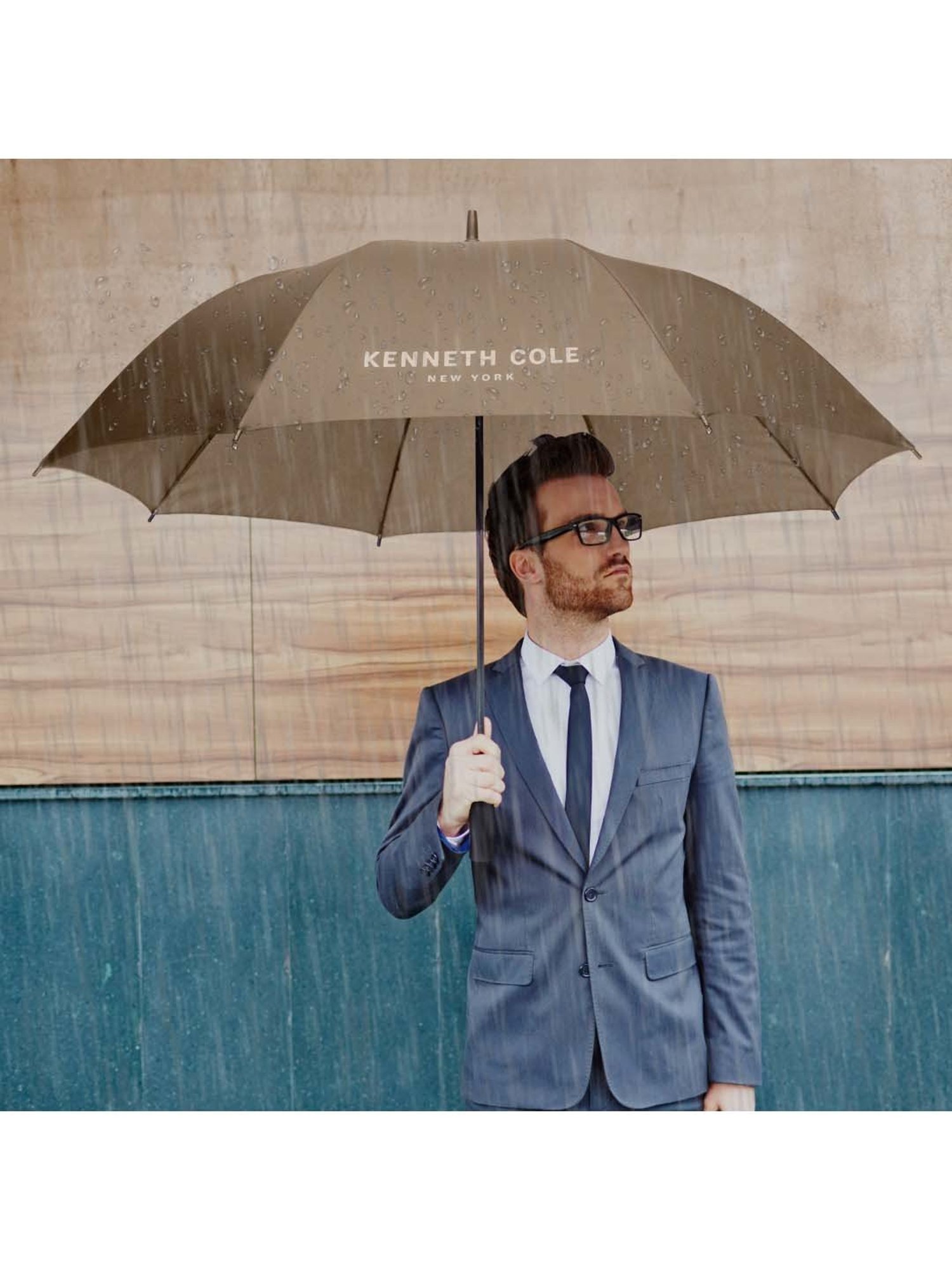 Kenneth Cole Beige Logo Umbrella