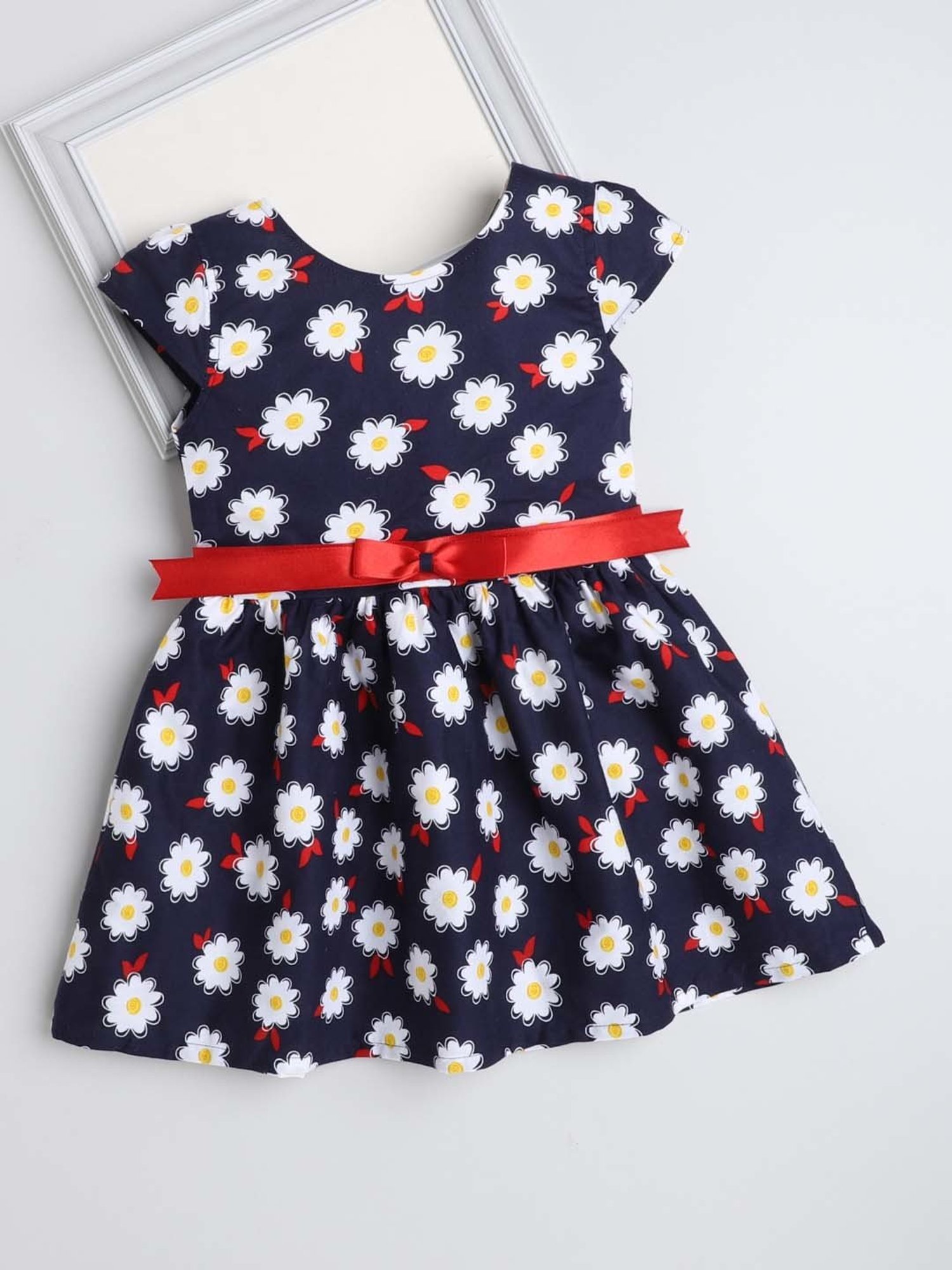 The Magic Wand Kids Navy & White Floral Print Dress