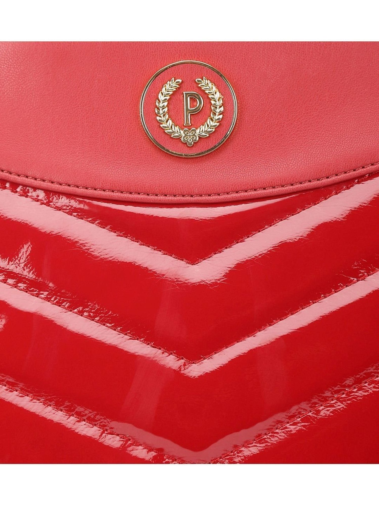 Pollini Red Soft Textured Small Tote