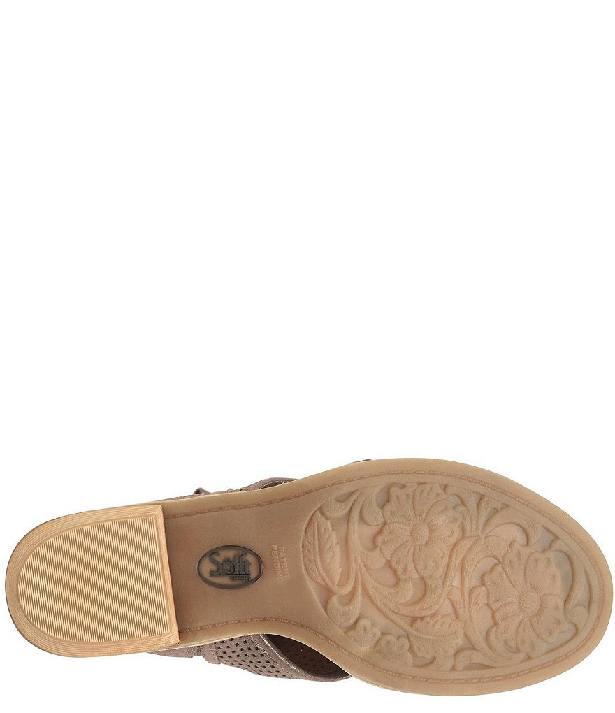 Sofft Sara Perforated Leather Stacked Heel Shooties