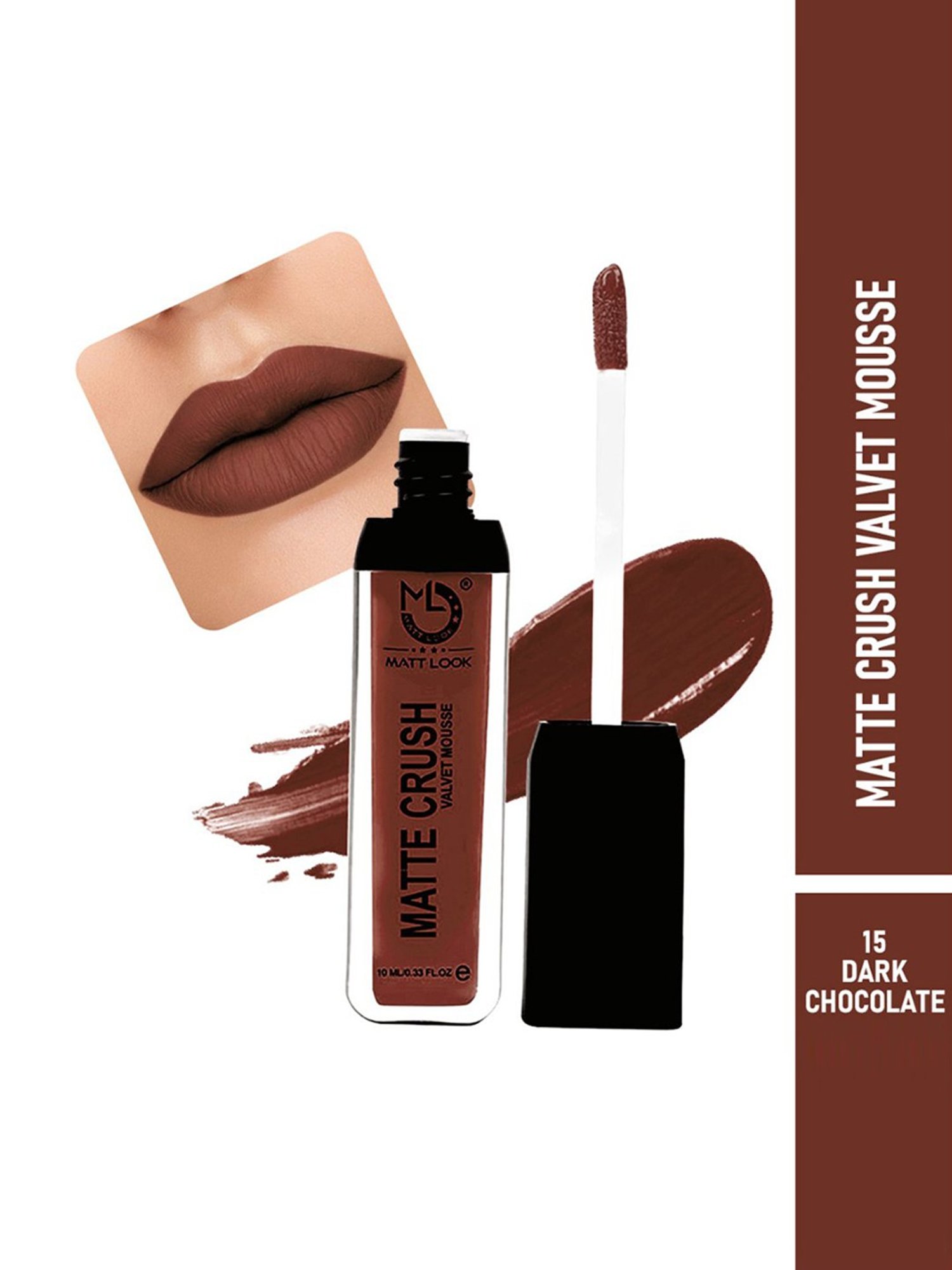 Matt Look Matte Crush Velvet Mousse Liquid Lipstick 15 Dark Chocolate - 10 ml