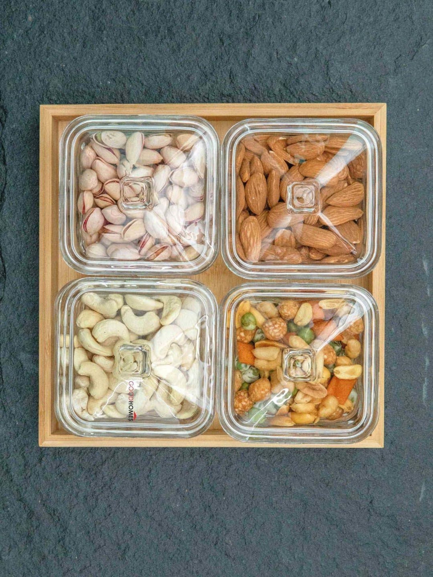 Goodhomes Transparent Glass Butter Dishes With Lid