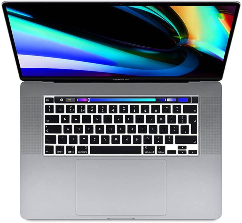 HRH English Keyboard Cover Skin,Silicone Keyboard Cover Protector for MacBook Pro 13 inch 2020 (Model A2289 / A2251 / A2338 Apple M1 Chip) and MacBook Pro 16 2019 (Model A2141),European Version