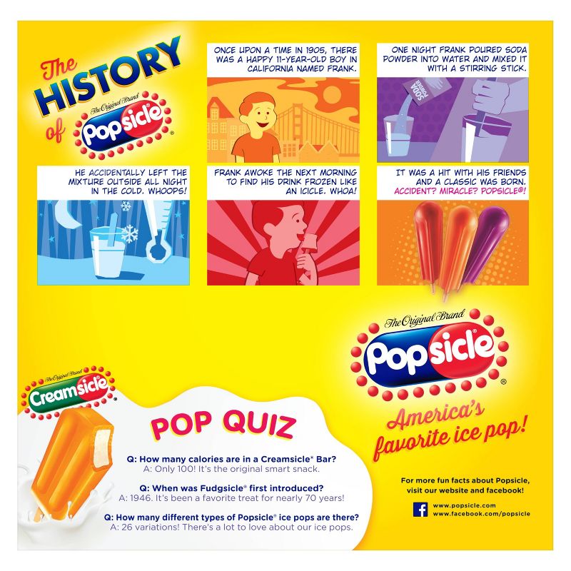 Popsicle Orange Cherry Grape Sugar Free Variety Ice Pops  - 18pk