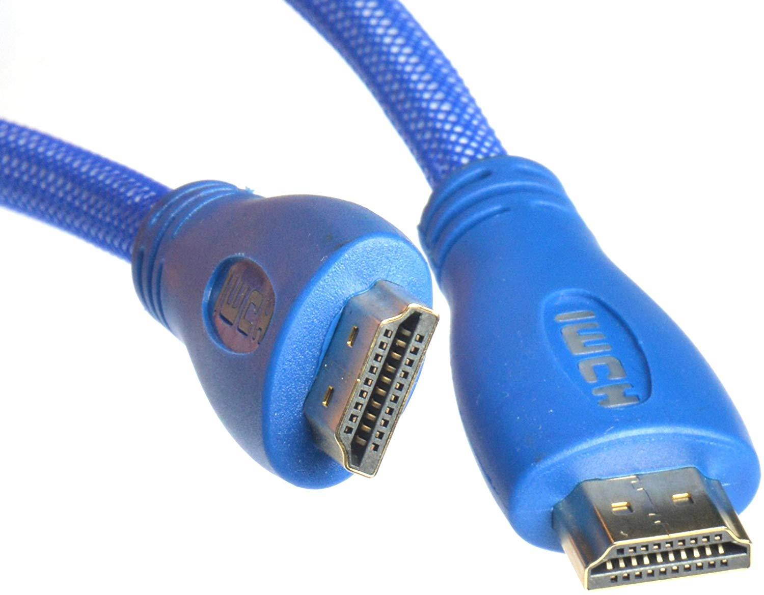 WGGE LED HDMI Cable 2.0 High speed, Nylon braiding, HDMI(19 PIN by copper wire), Gold connectors, Support 4k 1080p 3D TV, Ethernet, Home theater, HDTV, XBOX and set-top boxes (6.6 feet, BLUE)