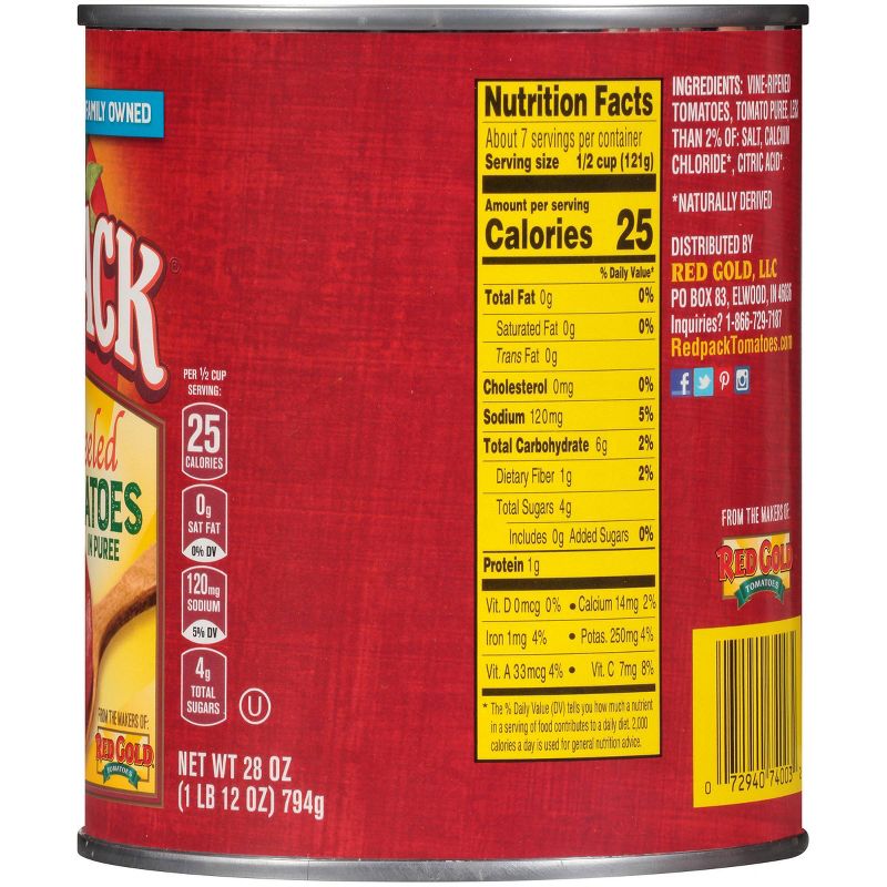 Red Pack Canned Whole Peeled Tomatoes 28oz