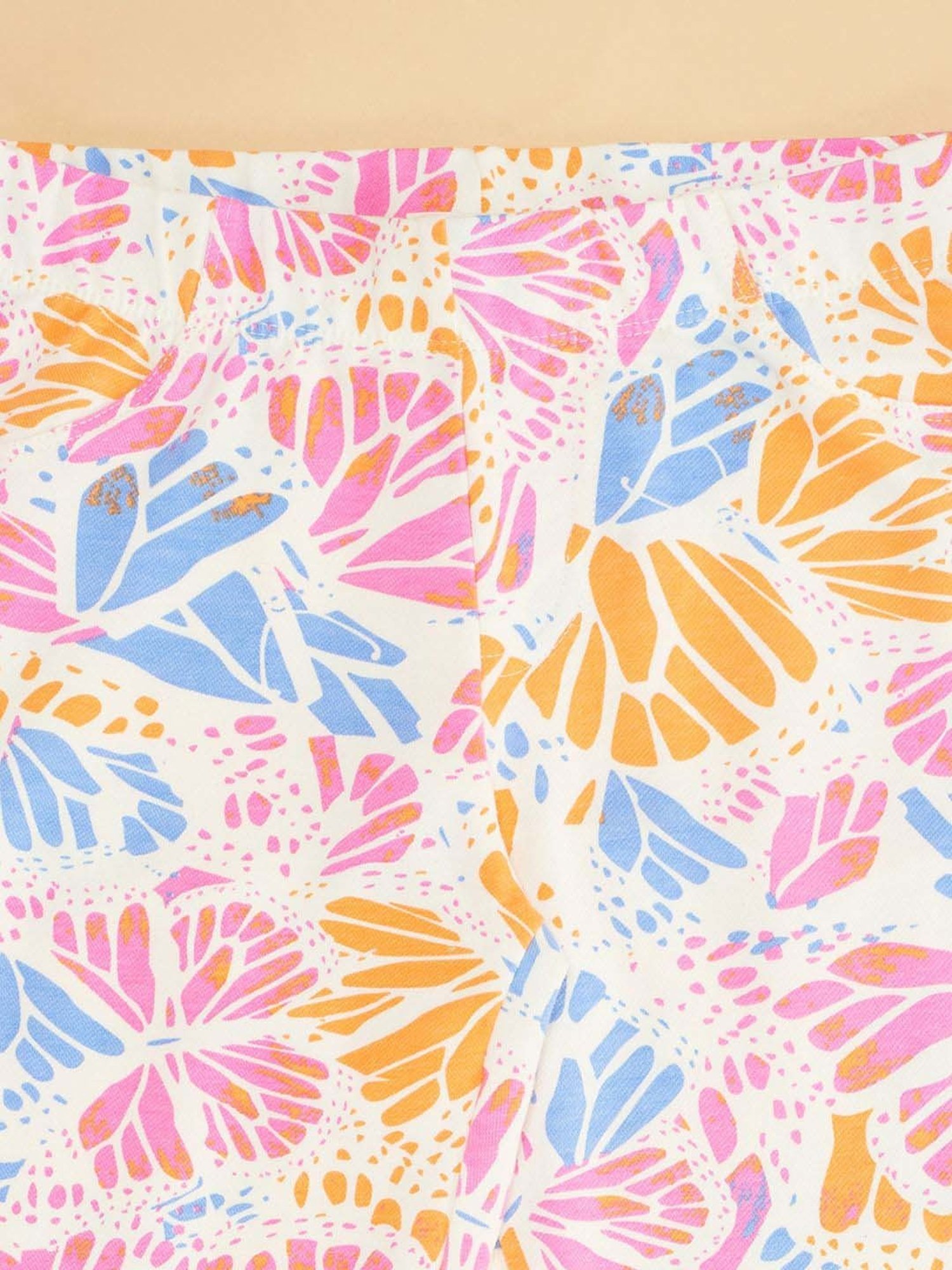 Pantaloons Junior Pink Cotton Embellished Leggings