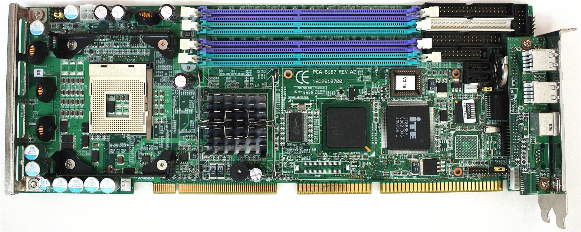 PCA-6187VG - PCA-6187 REV.A2 SINGLE BOARD COMPUTER ISA/PCI, SKT 478, 19C2618700, 1 Y WARRANTY