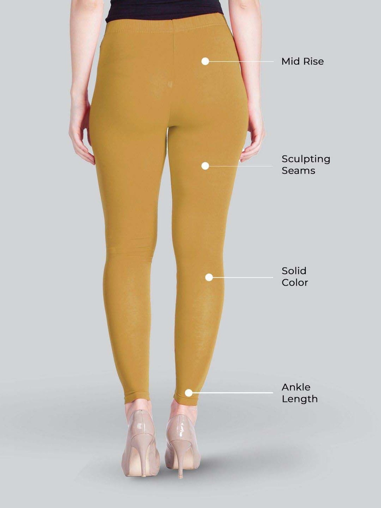 Lyra Beige Cotton Ankle Length Leggings