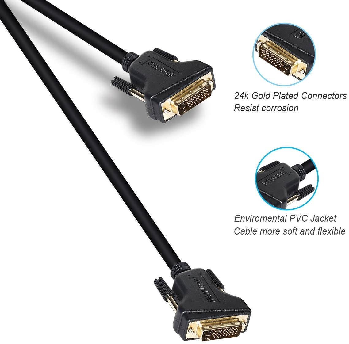 DVI to DVI Male to Male 2K Video Cable