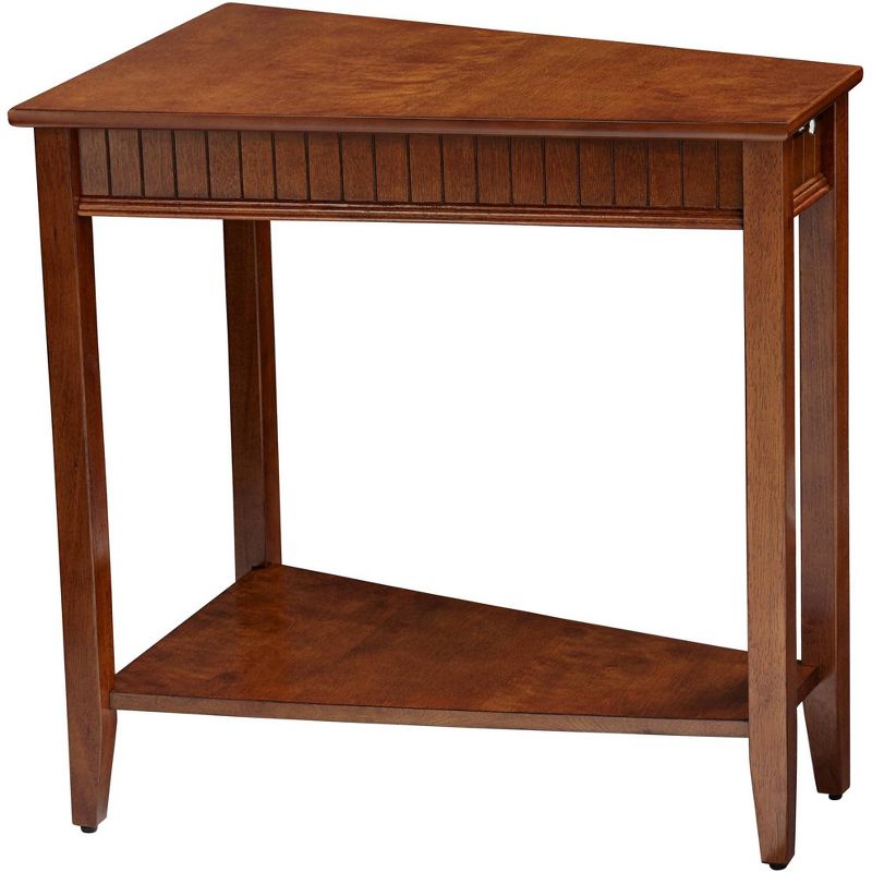 Elm Lane Bentley-II 16" Wide Cherry Wood Wedge Accent Table