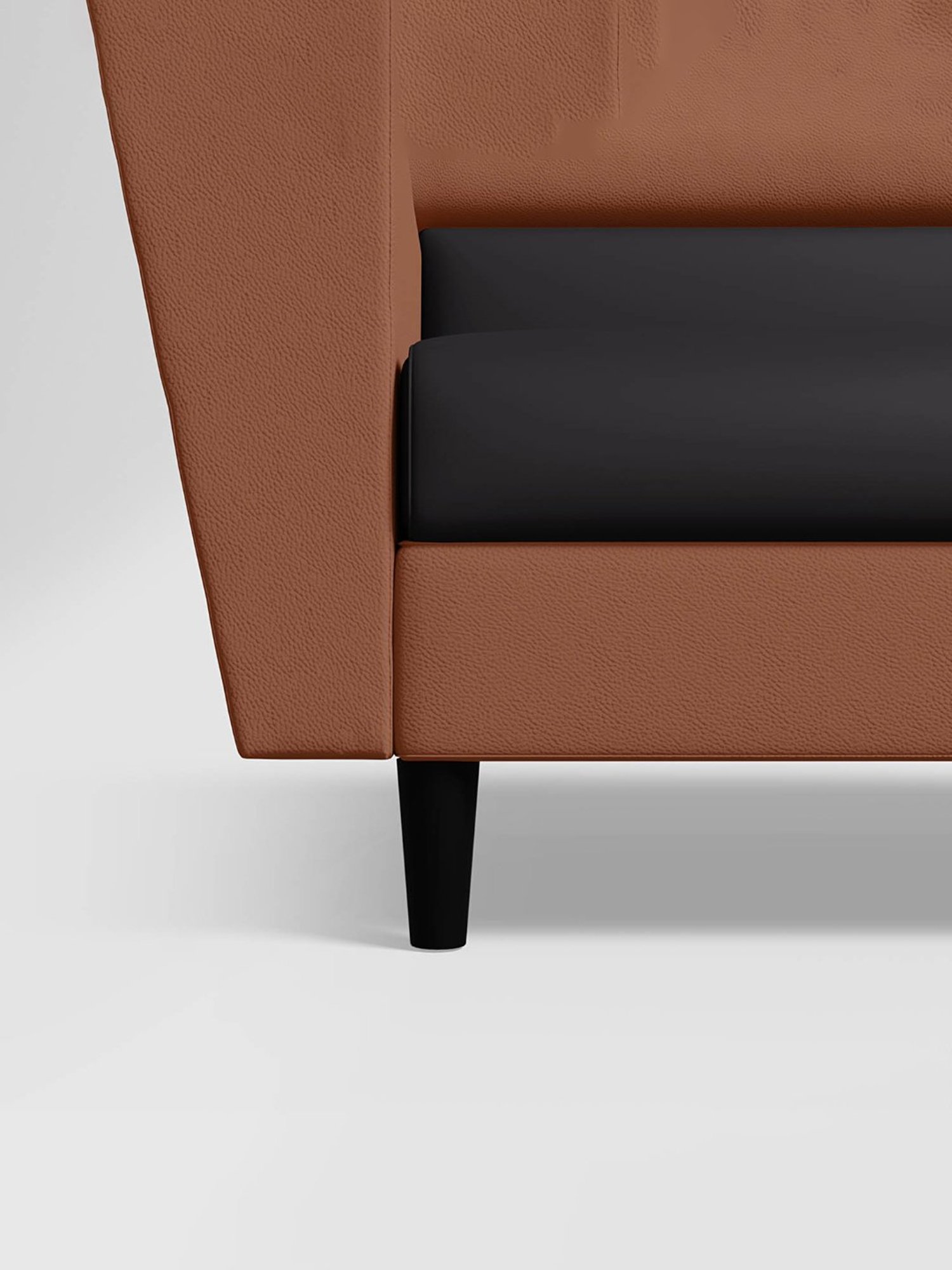 Durian Berry Black Premium Leatherette 2 Seater Sofa