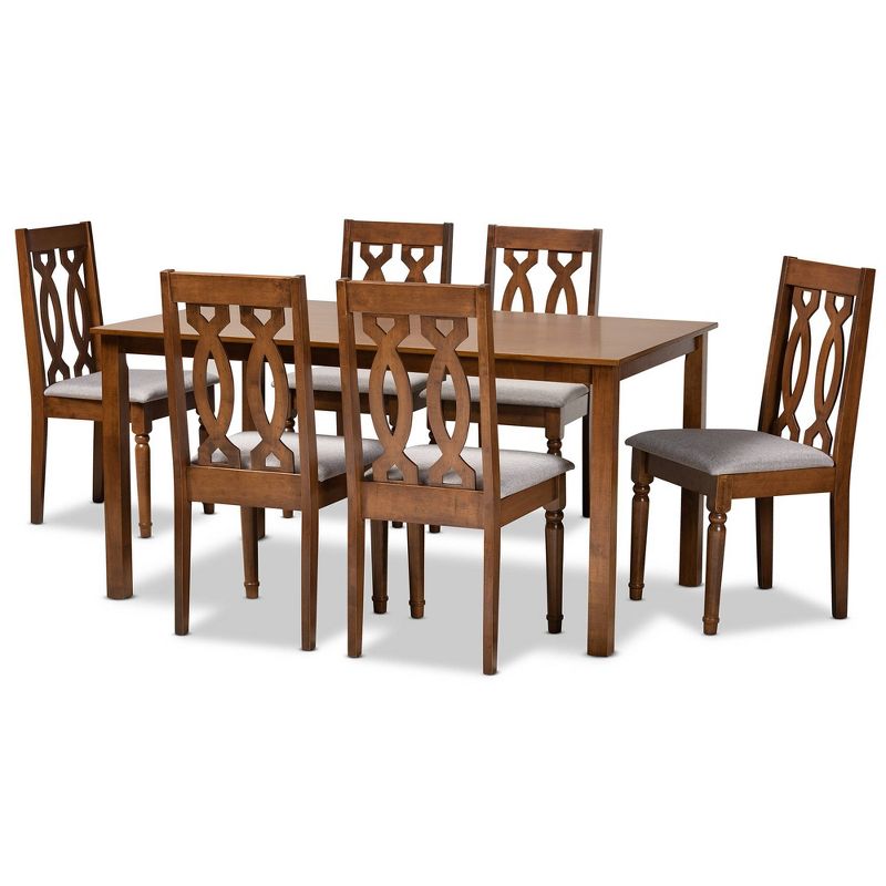 3pc Sanford Tan Wood Dining Nook Set Walnut Brown - Baxton Studio