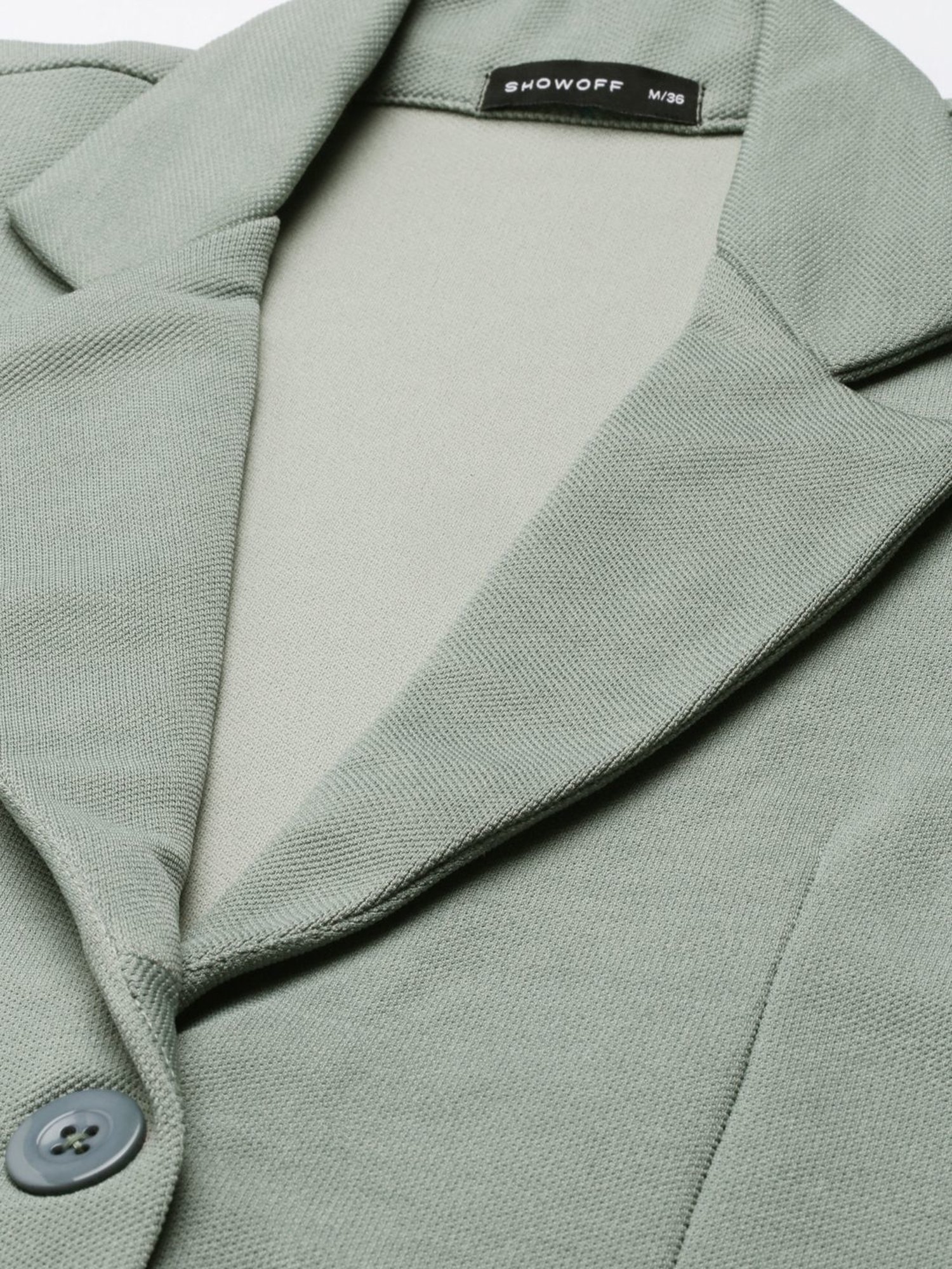 SHOWOFF Sea Green Cotton Blazer