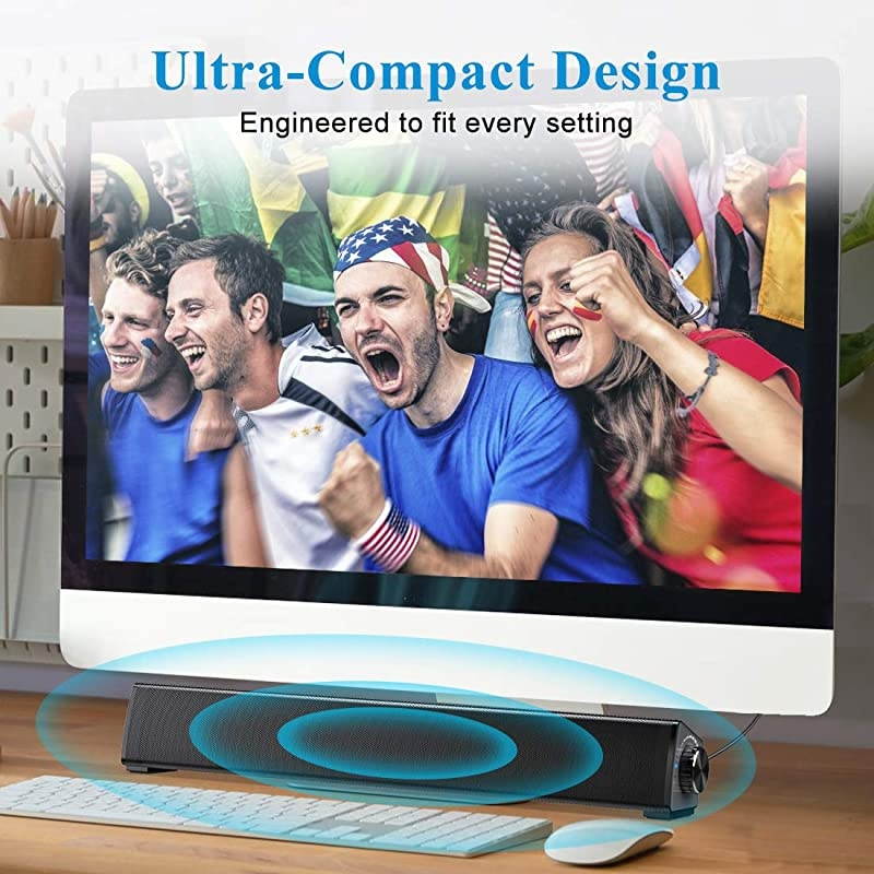 Portable Sound bar for PC  Wired amp Wireless Home Theater Audio Bluetooth Speaker with Remote ControlTF Card Surround Soundbar for PCPhonesTablets