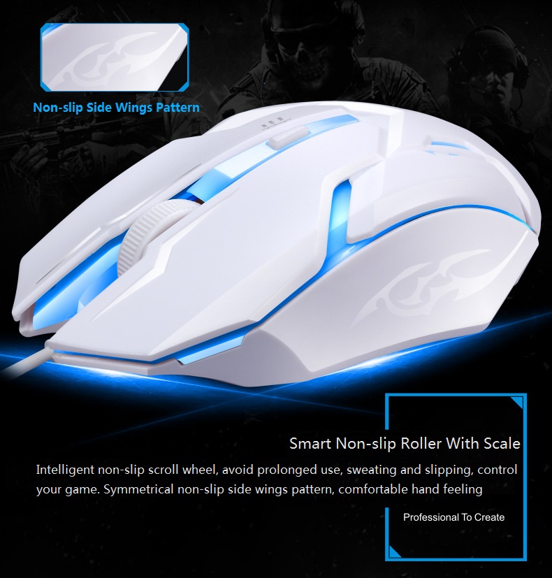 UKCOCO Gaming Keyboard Mouse Combo Wired,RGB LED Backlit Computer Gaming Keyboad,Lighted PC Gaming Mouse, for PC Games Gamer Working, White