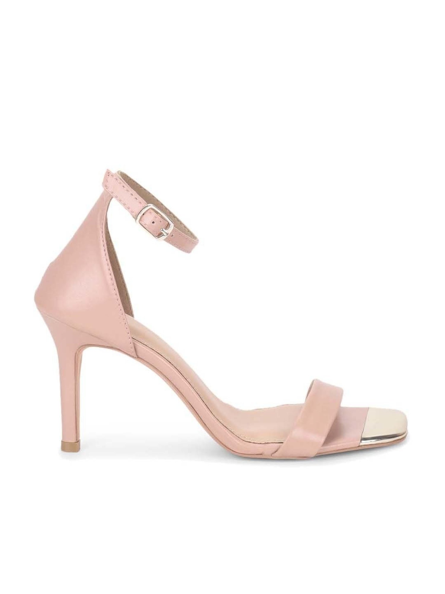 Truffle Collection Women's Nude Ankle Strap Stilettos