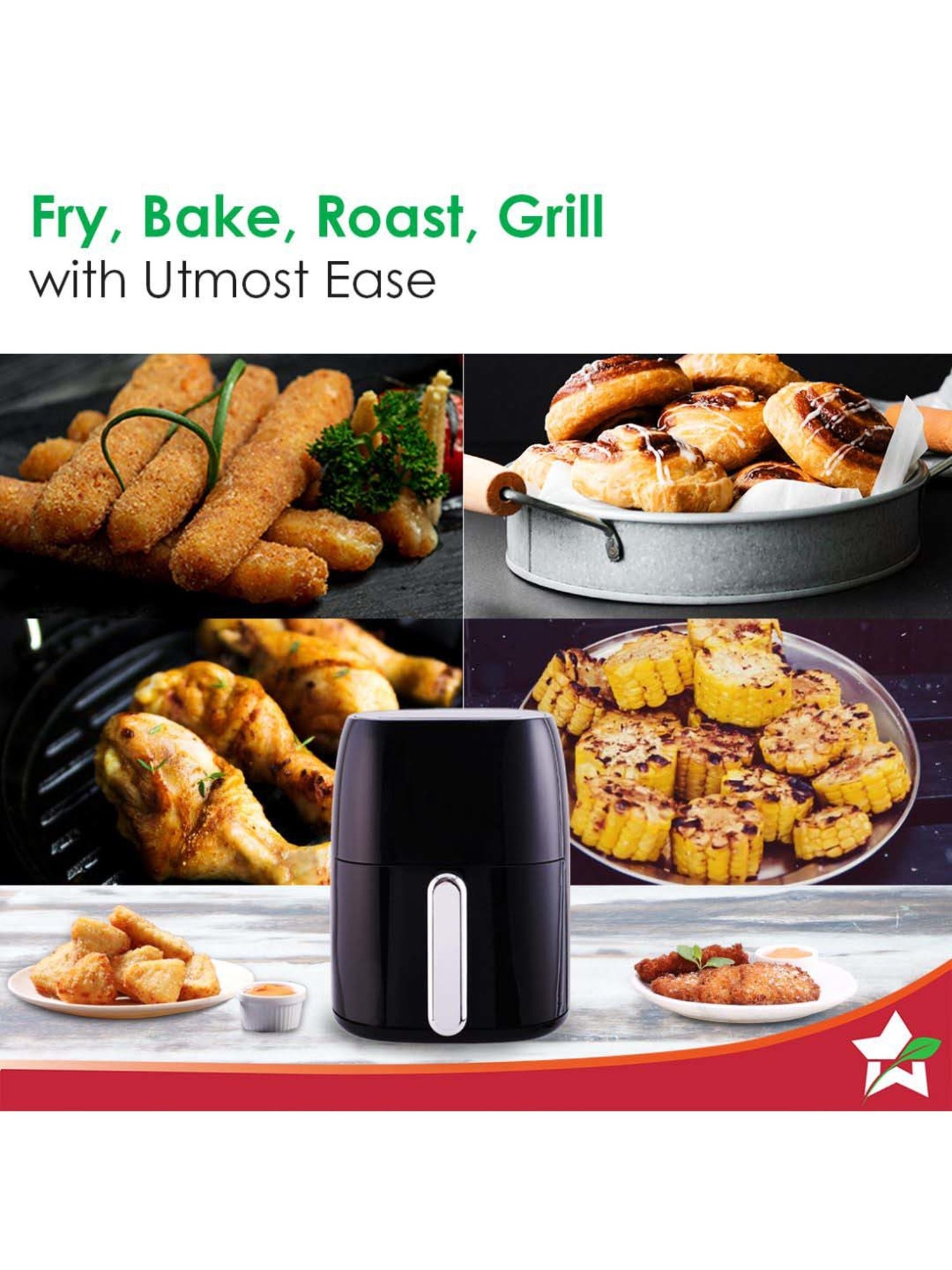 Prestige Nutrifry Black Plastic Electric Digital Touch Airfryer 4.5L