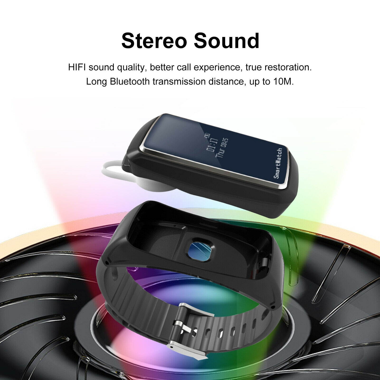 2In1 Bluetooth 5.0 Earbuds Headphone +Smart Watch Blood Pressure Fitness Tracker