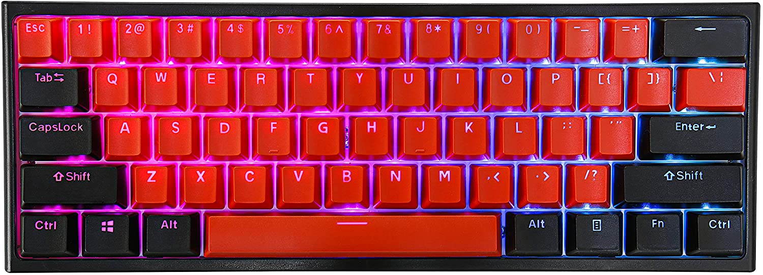CUUWE 61 PBT Keycaps for 60 Percent Keyboard, Backlit Keycap Set for Mechanical Gaming Keyboard OEM Profile Keycaps with Key Puller for Cherry MX Switches GH60/RK61/GK61/Annie pro 2