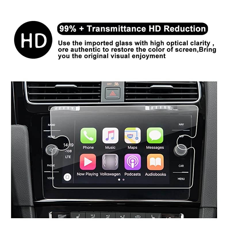 2018 Golf 7 Golf SportWagen Touch Screen Protector  HD Clear Tempered Glass Protective Film Against Scratch High Clarity 8Inch