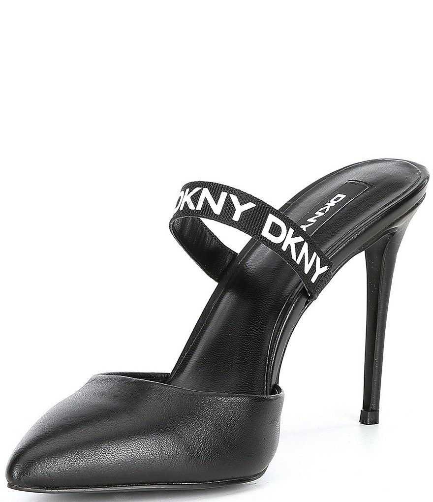 DKNY Dorian Signature Logo Strap Leather Pumps