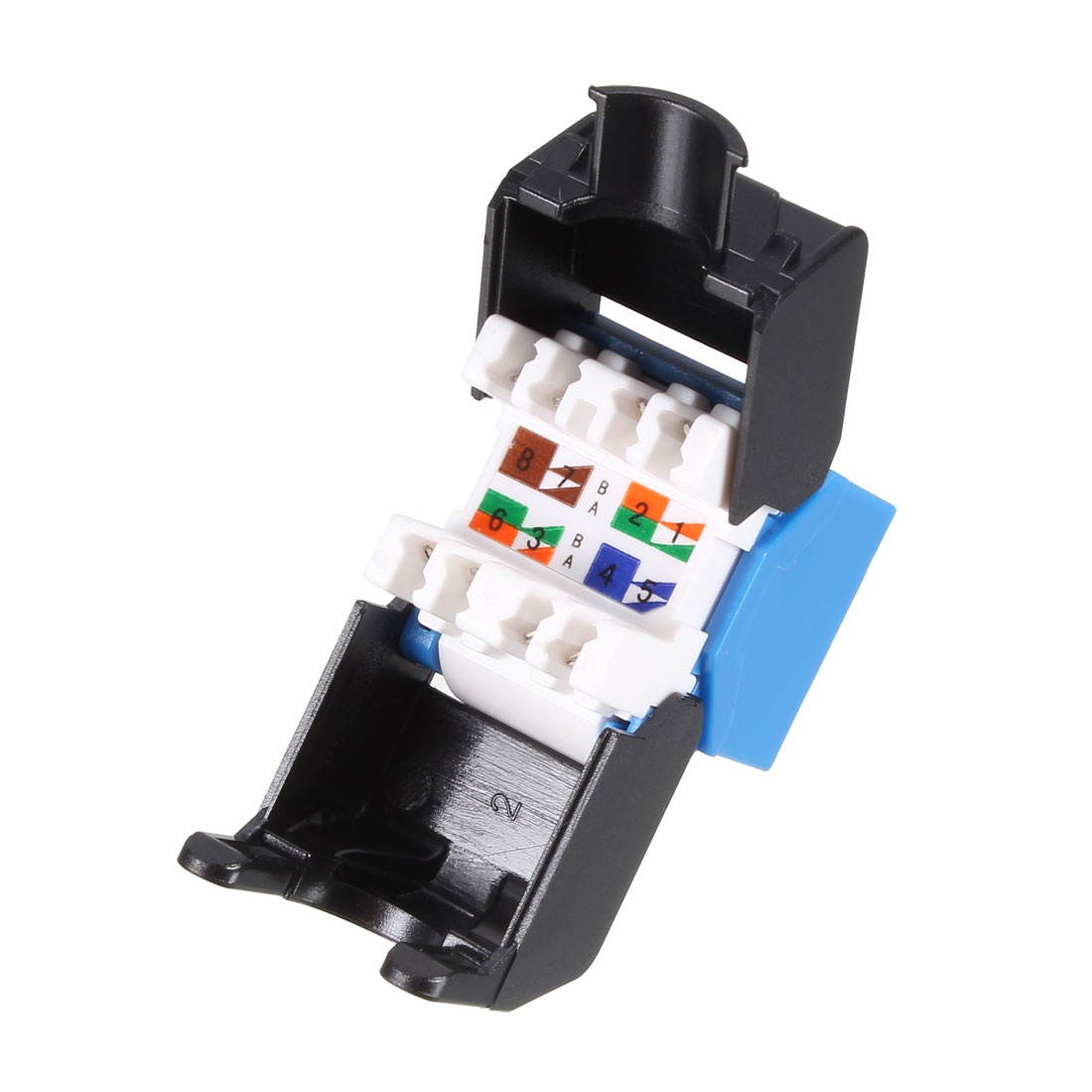 Cat5E Keystone Jack RJ45 Module - Cat5E Network Coupler Punch Adapter Compatible Cat5E Connector - 2pcs Blue