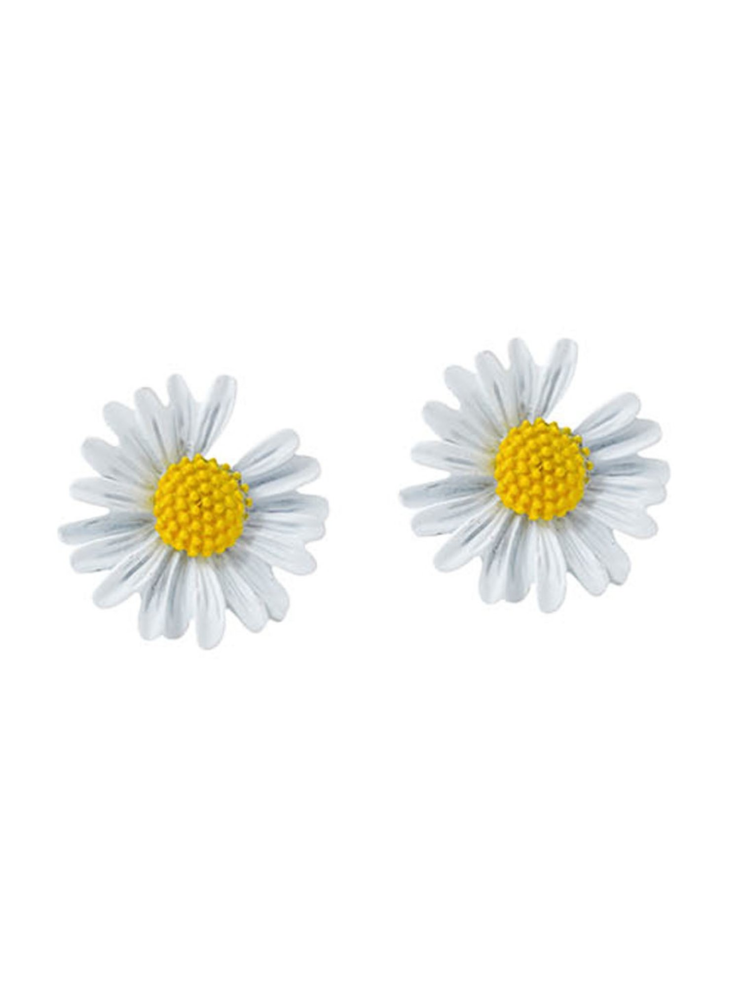 Joker & Witch White & Yellow Vacation Vibe Merry Colour Pop Floral Stud Earrings