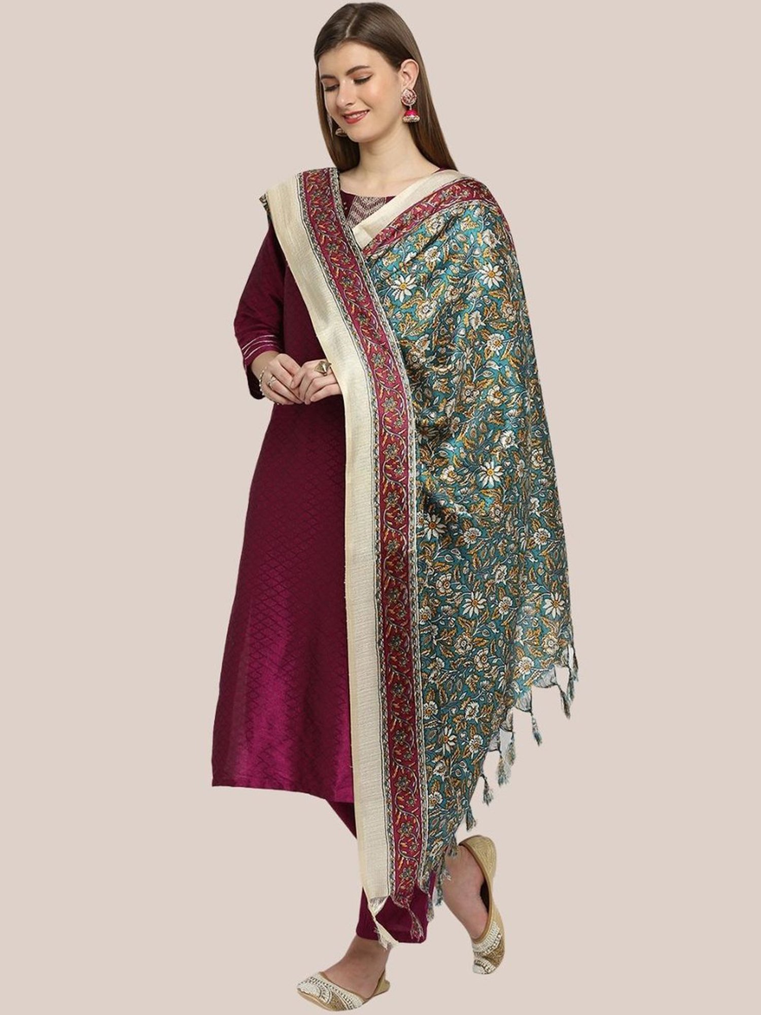 Stylum Red Plain Dupatta