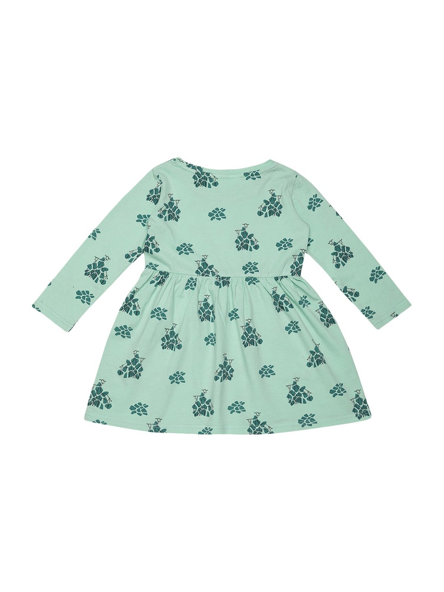 Mystere Paris Kids Green Cotton Printed Sleep Dress