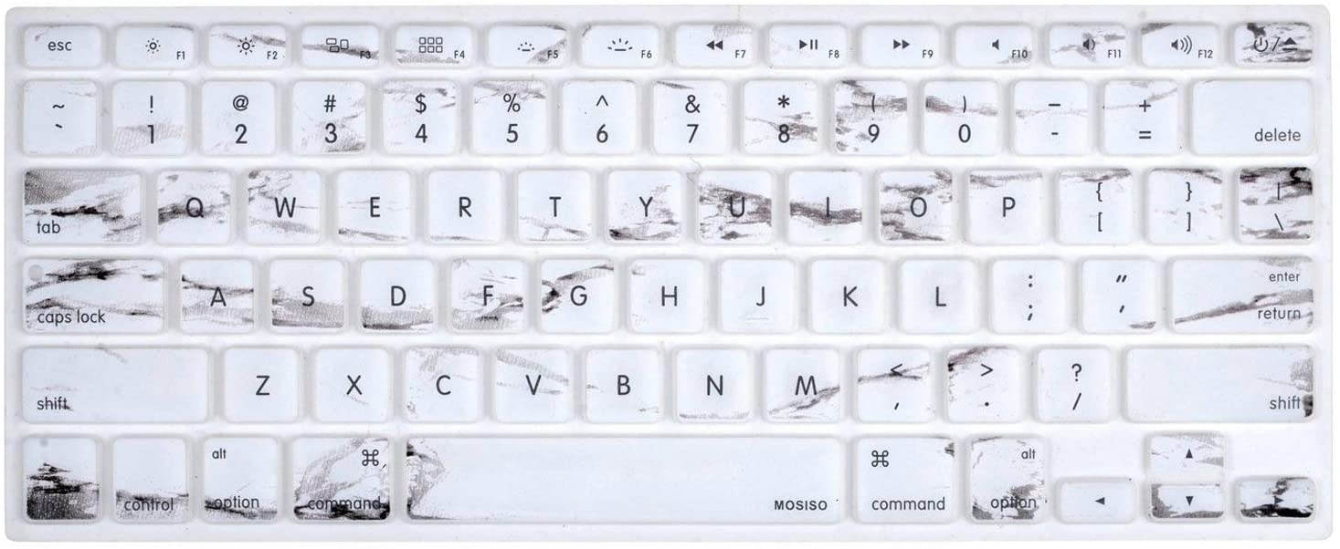 MOSISO Pattern Keyboard Cover Compatible with MacBook Pro 13/15 inch(with/Without Retina Display,2015 or Older Version),Older MacBook Air 13 inch (A1466/A1369,Release 2010-2017), White Marble