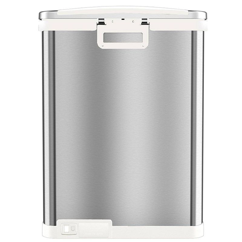 halo quality 13gal TapCan Stainless Steel Pedal Sensor Step Trash Can with White Trim
