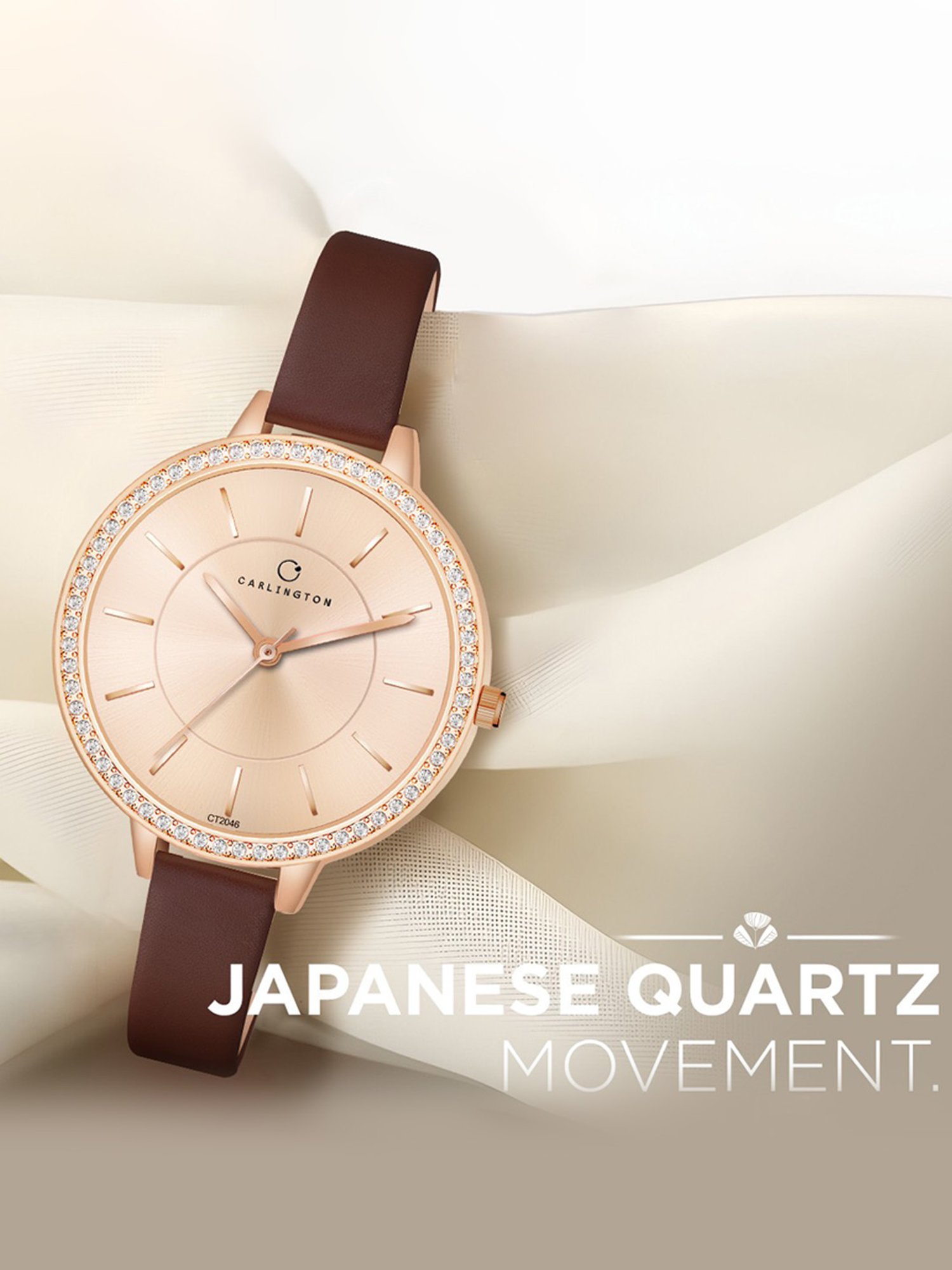 Carlington Iconic 2046 Brown Analog Watch for Women