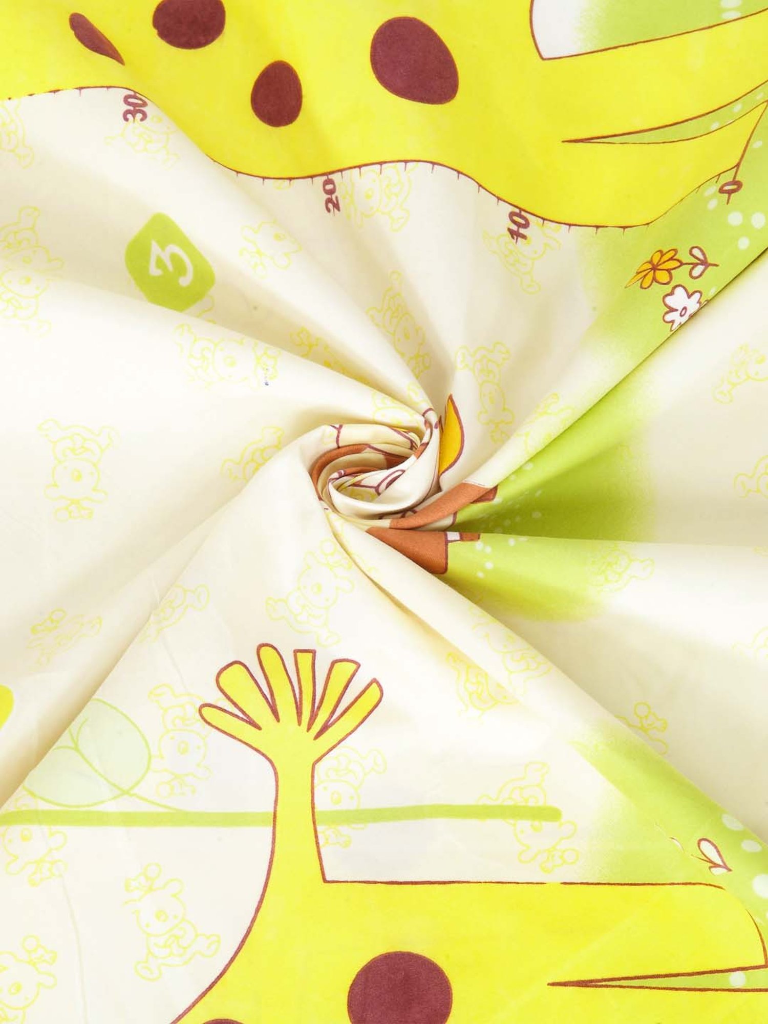 Klotthe Character based Yellow 210 TC Polyester King Bedsheet with 2 Pillow Covers