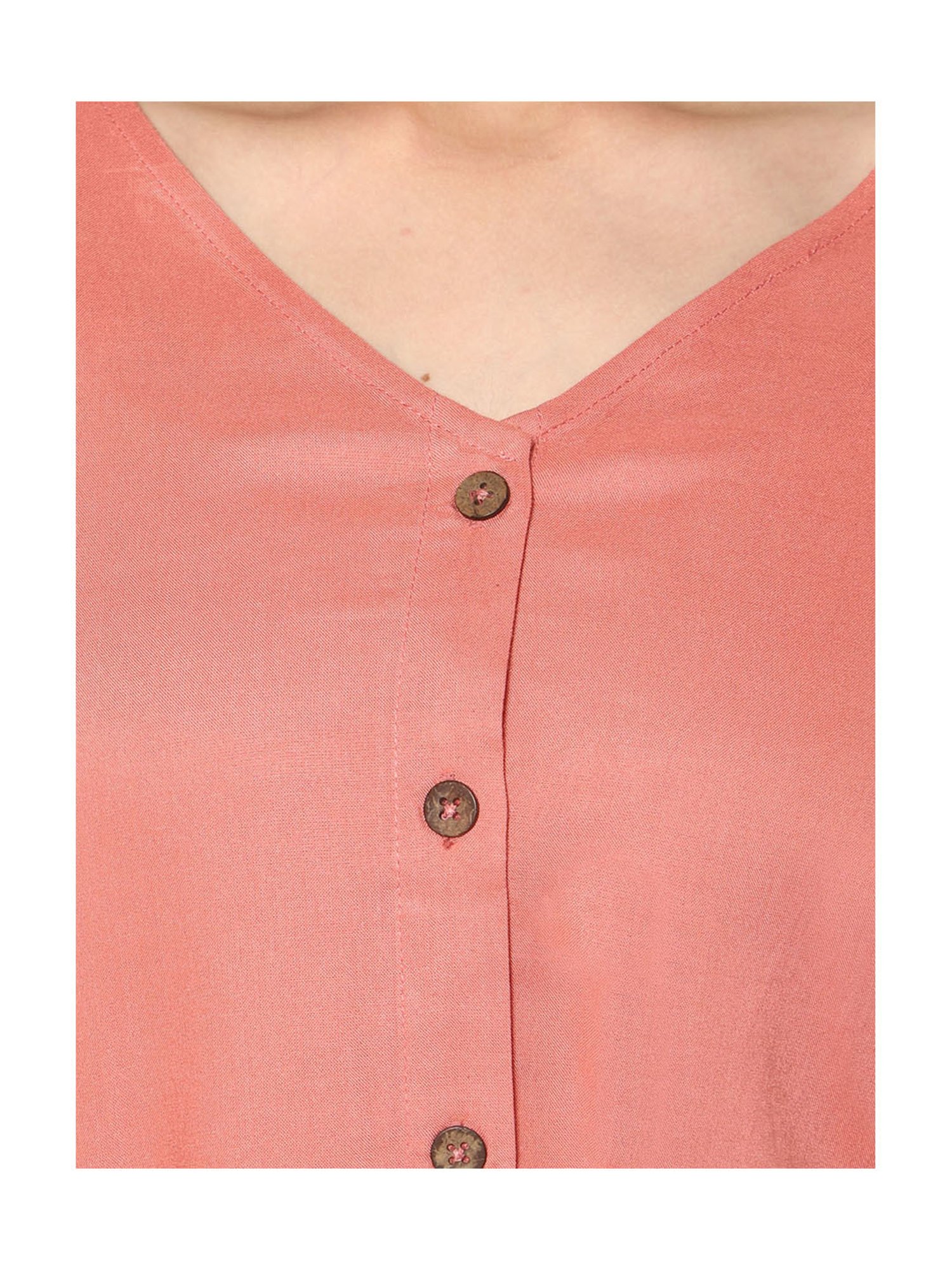 TeenTrums Girls Coral Solid Playsuit